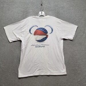 VINTAGE Walt Disney World Men Shirt L White Mickey Mouse Tag Only Embroidery